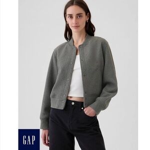 NWOT GAP Women's Charcoal Grey Bomber Jacket